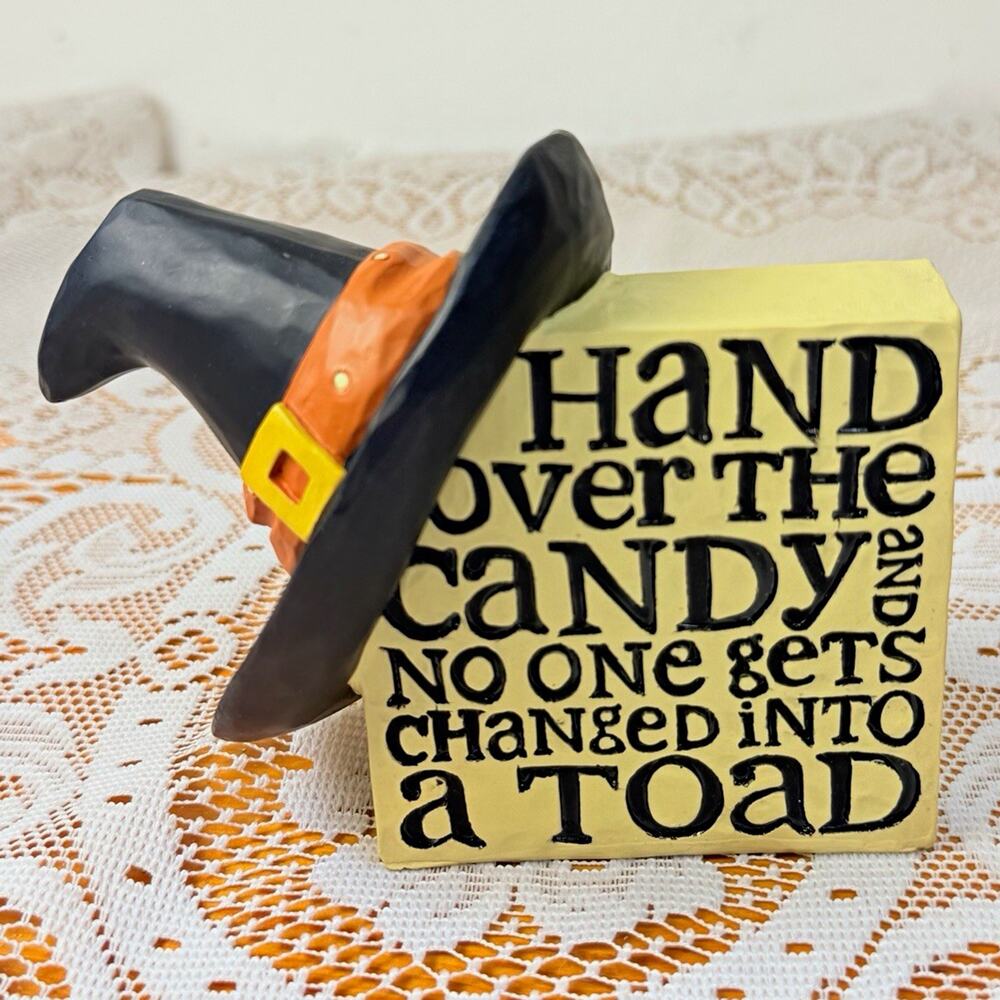B. Lloyd Resin Halloween Witch Hat Figurine “Hand Over the Candy” 2792